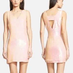 💕Tracy Reese Glam Opalescent Pink Sequin Minidress